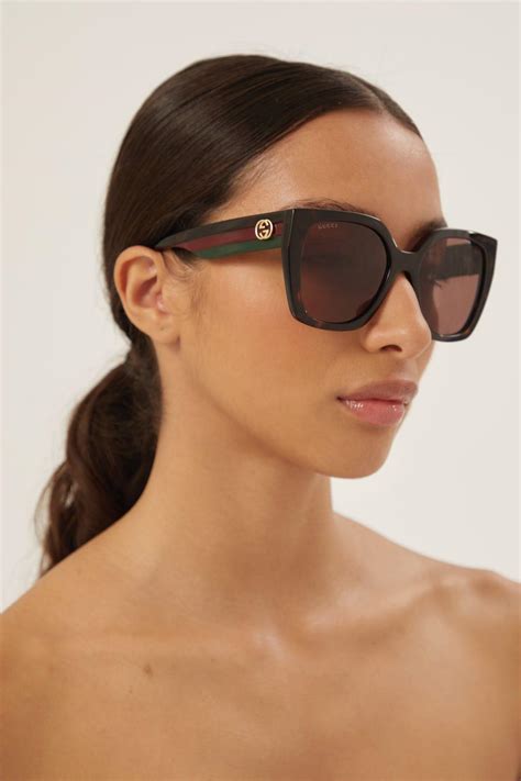 gucci shield gradient sunglasses|Gucci havana square sunglasses.